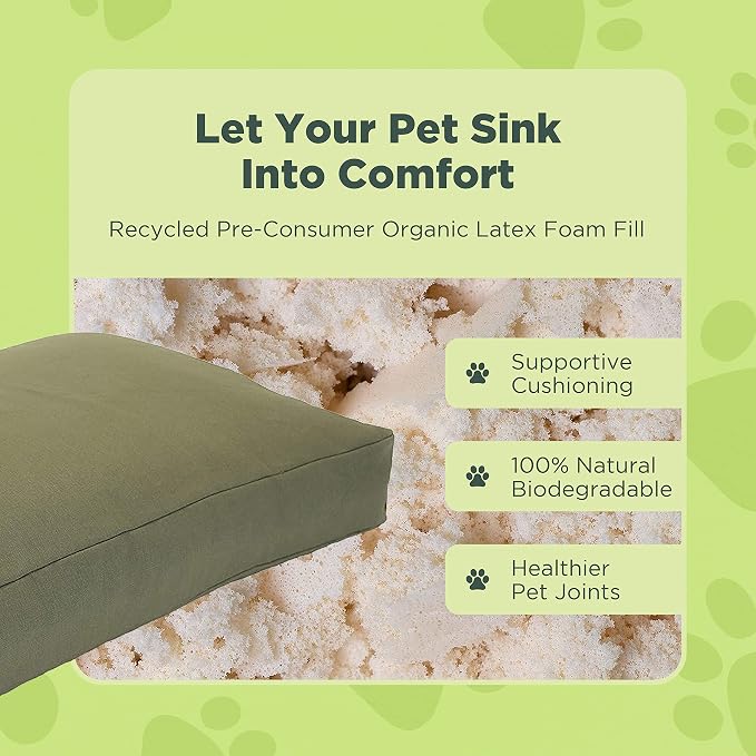 XX-Small - 18 x 12 x 4 - Shadow Gray Premium Organic Hemp Dog Bed - Organic Latex Fill - Removeable Cover