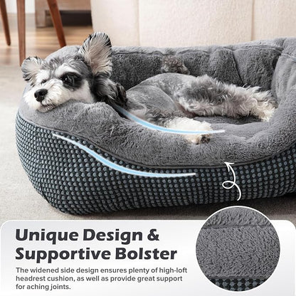 Large Dog Beds for Large Dogs Washable, Rectangle Dog Beds Large Sized Dog, Orthopedic Dog Bed, Warming Soft Sleeping Puppy Bed Durable Pet Bed with Anti-Slip Bottom L(35"x25"x10")