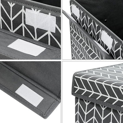 Mayniu Large Toy Box Chest Storage Bins with Lid, Toys Organizers Storage Boxes Basket with Sturdy Handles for Boys, Girls, Living Room,Nursery, Playroom, Bedroom (Grey)