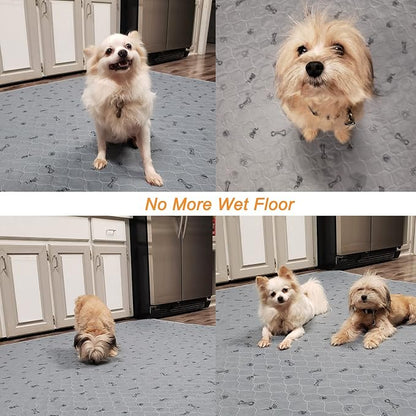 Washable Pee Pads for Dogs, Absorbent, Non-Slip, 2 Pack 36x41 Puppy Pads | Reusable, Non-Slip Whelping Pads Dog Mats with Bone Print for Floor Protector, Couch Cover, Crate, Potty Training,Senior Dog