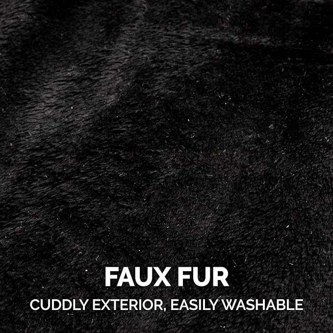 Furhaven XS to SM Dog Hat, Washable & Cozy - Plush Faux Fur Flex-Fit Black Bat Dog Hat Costume - Black, Extra Small to Small