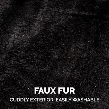 Furhaven XS to SM Dog Hat, Washable & Cozy - Plush Faux Fur Flex-Fit Black Bat Dog Hat Costume - Black, Extra Small to Small