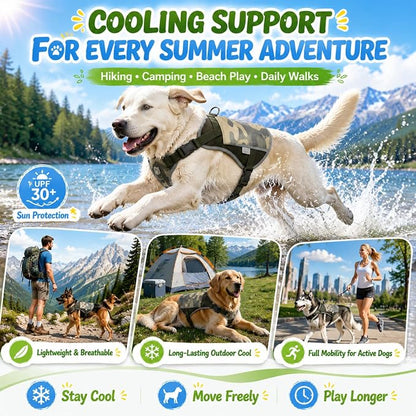Dog Cooling Vest Harness UV Reflective Camouflage