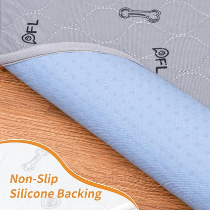 Washable Pee Pads for Dogs, Absorbent, Non-Slip, 2 Pack 36x41 Puppy Pads | Reusable, Non-Slip Whelping Pads Dog Mats with Bone Print for Floor Protector, Couch Cover, Crate, Potty Training,Senior Dog