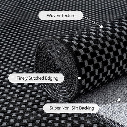 2x5 ft Hallway Runner Rug Boho Woven Washable Long Kitchen Runner Rugs Mat Non Slip, Soft Entryway Laundry Hall Runner Floor Carpet for Indoor Backdoor Bedroom Kitchen Living Room, Black
