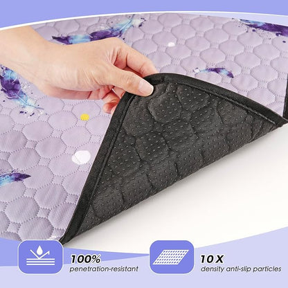 WanpeeGoo Washable Pee Pads for Dogs, 2 Pack Reusable Puppy Pads, Super Absorbent & Leakproof Dog Pads, Anti-Slip Dog Pee Pads for Puppy Training & Incontinence, Leaf Pattern 24"x48"