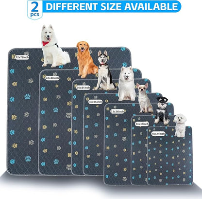 Aitmexcn Washable Puppy Dog Pee Pad, 100% Waterproof Whelping Training Mat for Puppy/Senior Dog, Fast Drying Reusable Puppy Pads for Indoor, Outdoor and Car Travel- 72'' x 72''- 1PC