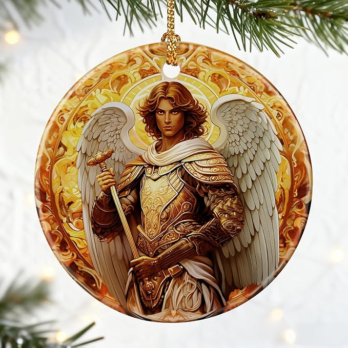 Archangel Michael Ornament for Christmas Tree, Warrior Angel Decor, Christmas Ornaments | Christian Religious Gifts, Faithful Gifts, Spiritual Guardian Gifts, Gift Ideas, Giftbox Included