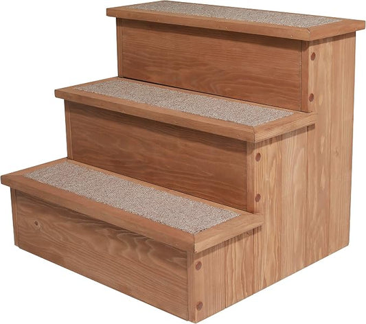 Zoovilla PTR0082212010 Yorkshire Dog Step with Storage, Natural Wood, 15.55″D x 17.50″W x 14.76″H
