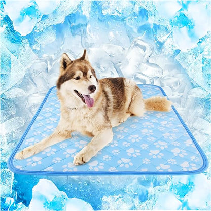 Rywell Cooling Mat for Dogs Large, 36'' x 27'' Color Changing&Arc-Chill Cooling Fiber QMAX>0.5, Washable Non-Toxic Portable Kennel Dog Bed, Non-Slip&Foldable Crate Pad for Large Dog