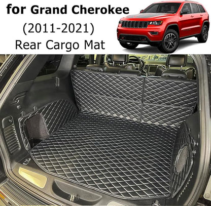 for 2011-2021 Jeep Grand Cherokee Trunk Mat and Rear Backrest Mat Cargo Liners All Weather Anti-Slip