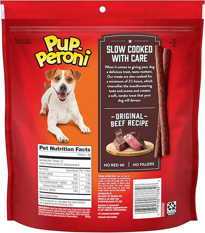 Pup-Peroni Dog Treats, Original Beef Flavor, 8.2 Ounce (Pack of 6), Made with Real Beef