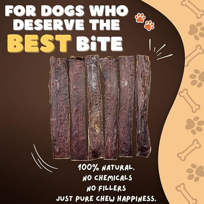 Woofley's - 10-12 Inch Esophagus Jerky (50 Count) - Gullet Sticks for Dogs - Safe Jerky Dog Chews -Easily Digestible Bully Sticks