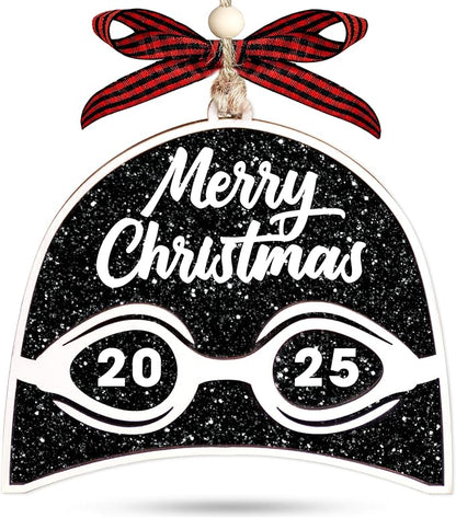 Swimming Christmas Decorations and Xmas Tree Ornaments 2025-2 Layer Swim Team Ornament, Swimmer Ornaments for Christmas Tree - Gifts for Swimmers, Swimming Gifts for Teen Girls and Boys