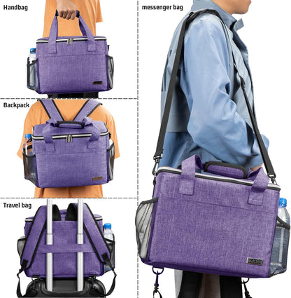 BAGLHER Dog Travel Bag Backpack Pet Supplies Backpack 5-Piece Set with Shoulder Strap 2 Lined Pet Food Containers 4 Foldable Feeding Bowls Essential Kit for Pet Travel
