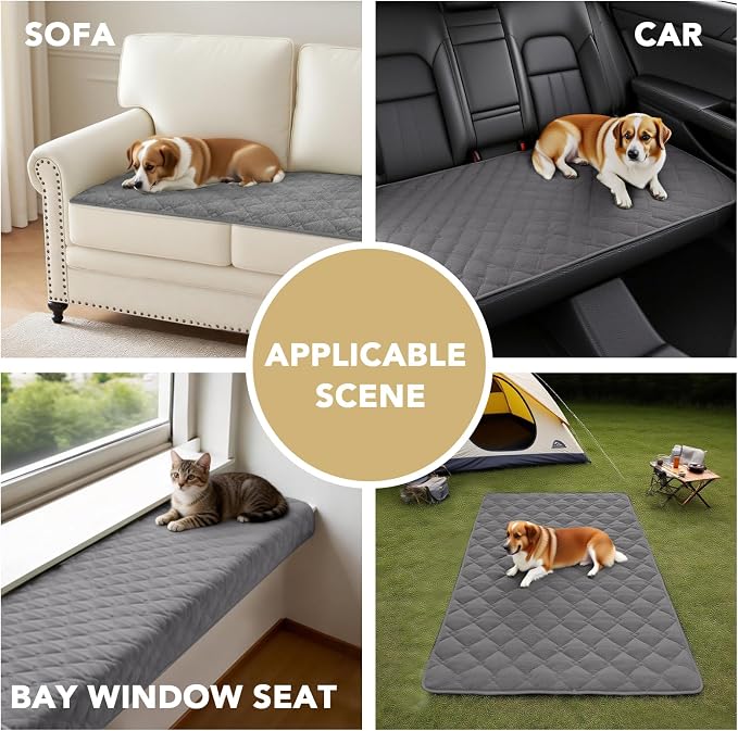 H.VERSAILTEX Chenille Couch Cover for Dogs Washable Soft Fuzzy Extra Large Sofa Slipcovers Sectional Sofa Cover Thick Pet Couch Cover Protector Non-Slip Dog Bed Cover(Light Grey, 28" x 134")