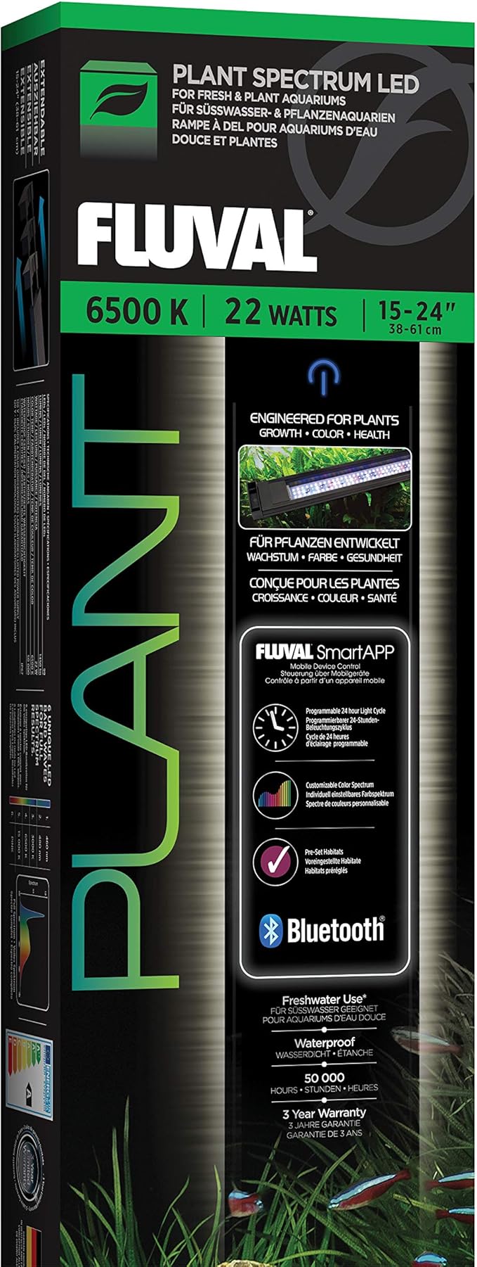 Fluval Plant 3.0 LED Planted Aquarium Lighting, 22 Watts, 15-24 Inches