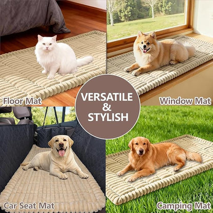 Waterproof Couch Cover for Dogs Washable,Nonslip Fuzzy Durable Pet Friendly | Soft Slipcovers for 3 Cushion Sofa Cover,Plush Thick Protector Fits Mat Bed Leather & Fabric Couches (Beige 27.6"x70.9")