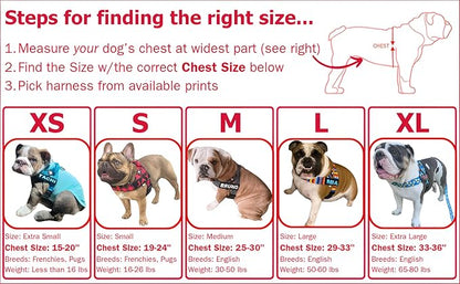 Adjustable Dog Harness– No Pull, No Choke – for English Bulldogs, French Bulldogs, Pugs & Broad-Chested Breeds – Easy, Safe Walks (Blue TAN Plaid, Small)