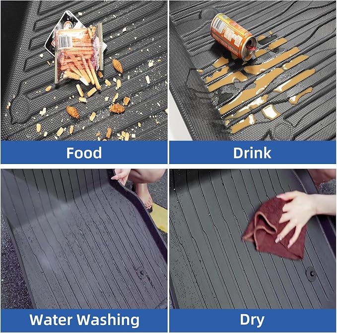LUCKEASY Backseat Mat for 2025 2026 Tesla Model Y Juniper NEW 5 Seat (Not Fit Standard) TPE Rear Seat Cover Mat for Model Y Accessories All-Weather Black
