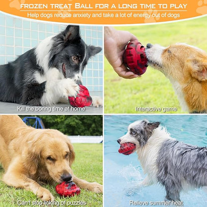 Dog Toys to Keep Them Busy,Frozen Treat Dog Enrichment Toys,Slow Food Training to Relieve Boredom and Stimulating,Dog Puzzle Treat Food Dispensing Ball Toy for Small Medium Large Dogs