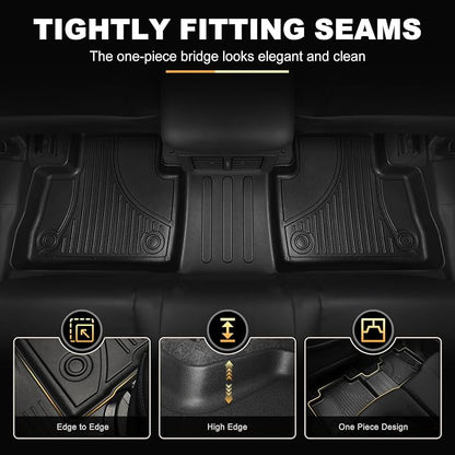 Floor Mats for Mercedes Benz GLE 2016-2019 & ML Class 2012-2015 350/400 | 63 AMG S, All Weather TPE Floor Liners Custom Fit GLE & ML Car Mats, Black