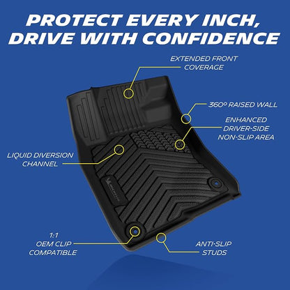 Michelin Vehicle Mats, Premier Series All-Weather TPE Custom Fit Liner for Honda Civic Sedan Hatchback Si (Include Sport) 2022-2026/Acura Integra 2023-2026 Floor Mats(3 Piece), Not Fit Hybrid