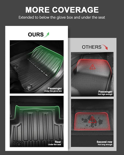 All Weather Floor Mats Fit for 2017-2022 Honda CR-V All Models (Include Hybrid) - Custom Fit TPE Floor Liners Accessories for Honda CRV 1st and 2nd Row Full Set Car Mats