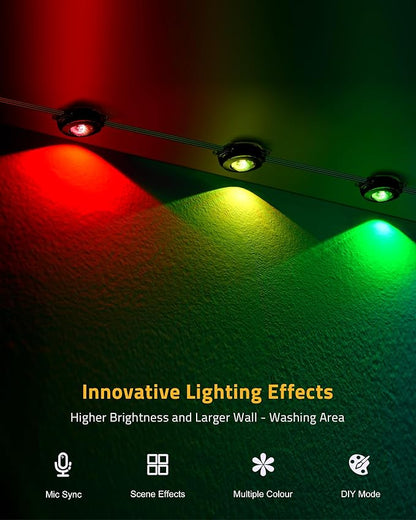 Permanent Outdoor Lights, 111FT Smart Black Christmas Lights with App Control, IP65 Waterproof Eternity Eaves Lighting with 72 RGB LED Lights for Outside Roofline Decor, Party, Holiday Xmas