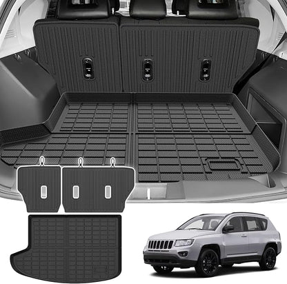 Cargo Liner for Jeep Compass/Patriot 2007-2016 & 2007-2012 Dodge Caliber, All Weather Cargo Mats for Compass Accessories, Heavy Duty TPE Trunk Mat, Car Accessories