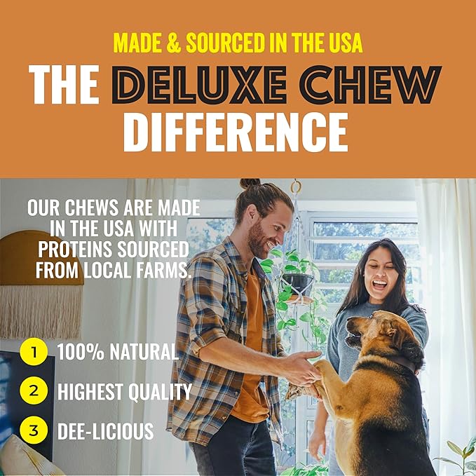 etta says! Deluxe Crunchy Dog Chews 7” Turkey - All Natural, Long-Lasting Chews - Made in The USA (20 Count Pack of 1)