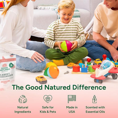 Good Natured Brand | Carpet Deodorizer & Freshener Powder | 31 oz Pet Odor Eliminator for Strong Odor & Pet Urine | Fresh Natural Pink Citrus Scent | Safe for Homes with Pets