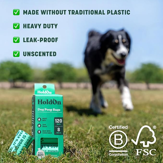 HoldOn Pet Waste Bags - Unscented Leak Proof & Tear Resistant Dog Poop Bags Extra Thick Durable (1 Pack)