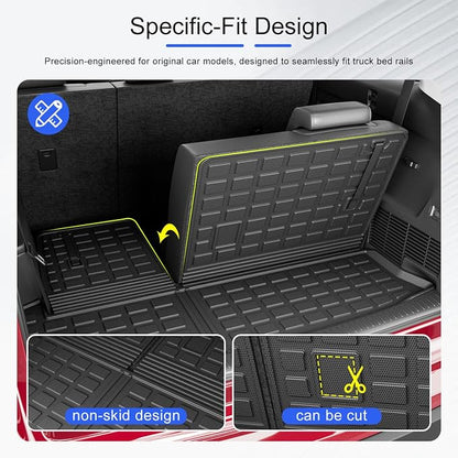 Xipoo Cargo Mat Compatible with 2014-2019 Toyota Highlander Trunk Mat Backrest Trunk Liner Cargo Liner Replacement for 2014-2019 Highlander Accessories