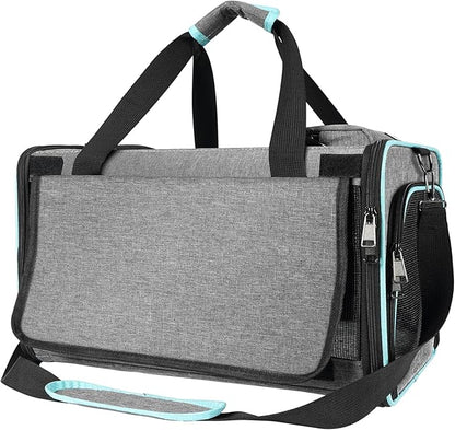 Cat Carrier Alaska Airline TSA Approved 17x11x9.5 Soft-Sided Small Pet Air Travel Carry Bag, Southwest Airplane Kitten 12lbs Crate in Cabin Under-Seat Traveling Cage Tiny Dog Under 8 Pound