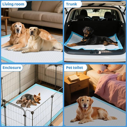 Gimars 130G Thicker Extra Large 36in x 51in Puppy Pads – XL Dog Pee Pads with Reinforced Edges for Large Breeds & Multi-Dog Homes, 100% Leakproof, 48H Absorption, Indoor Training & Floor Protection