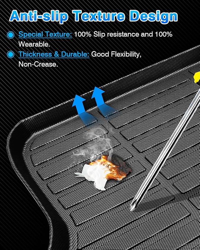 Cartist Cargo Liner Compatible with 2015-2025 Ford Mustang(Without Subwoofer in Cargo Area)(Not for Mach-E) All Weather Rear Trunk Mat Waterproof TPE Black