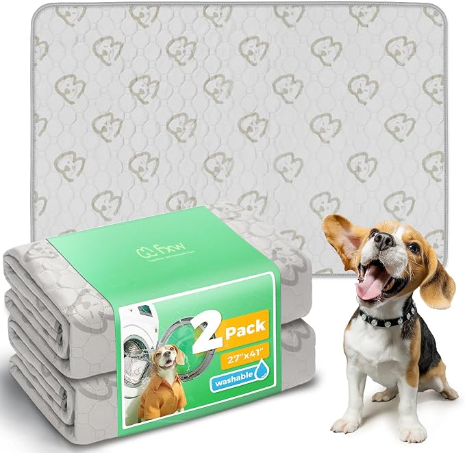 FXW Washable Pee Pads for Dogs, Puppy Pads with Super Absorbent, Specifically Designed for 42inch Cages, 27" x 41", 2 Packs