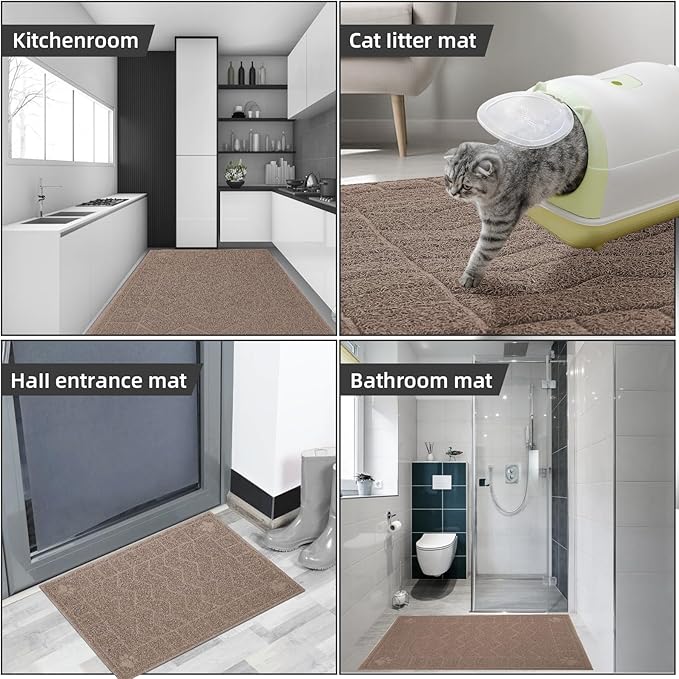 Cat Litter Mat, Litter Trapping Mat Soft on Kitty Paws, 35" x 24" Kitten Litter Box Mat for Cleaner Floors, Waterproof, Easy Clean, Durable Large Size Cat Litter Pad for Kitten.