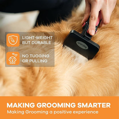 Deshedding Dog Brush for Long Hair (Small,Pink) – Gentle Deshedding tool for Dogs & Cats – Reduces shedding, without damaging topcoat. Removes Loose Fur & Dead Undercoat.
