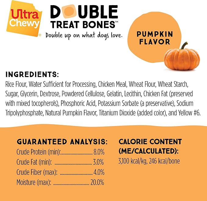 Ultra Chewy Gourmet Flavors: Long-Lasting Chews Made in USA, Highly Digestible, for Aggressive Chewers - Sweet Potato Pie, Turkey and Cranberry, Pumpkin Flavors (6 Count)