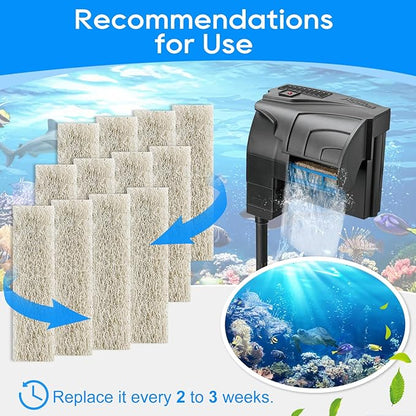 Ammonia Reducer Filter Pads Compatible with Aqueon Filter 10, Fish Tank Filters Replacement Filter Cartridges for Aqueon Quietflow LED PRO & SmartClean Aquarium Fish Tank Power Filter 6PCS