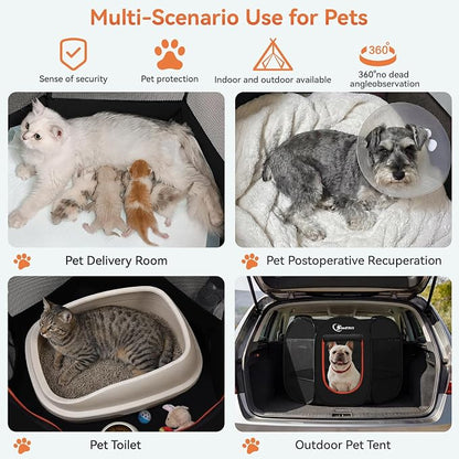 Siedihit Dog Playpen, Puppy Pet Playpens Indoor for Medium Dogs Tent | Crates Cage Indoor/Outdoor, Portable Pop Up Dog Kennel Playpen with Carrying Case for Dogs/Cats/Rabbits, Black