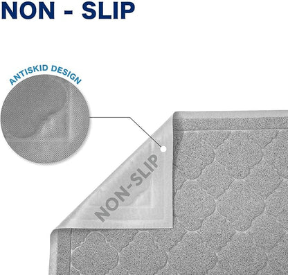 WePet Cat Litter Box Mat, Kitty Premium PVC Pad, Durable Trapping Rug, Phthalate Free, Urine-Resistant, Scatter Control, L 35 x 23 Inch, Cadet Grey