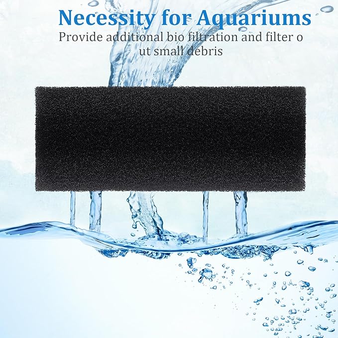 12 Pack 5.9'' Big Pre-Filter Sponge Foam Replacement Filtration Kit for Aquarium, 0.8" Intake Shrimp Fry Fish Tank Filter, Replacement Foam Cover