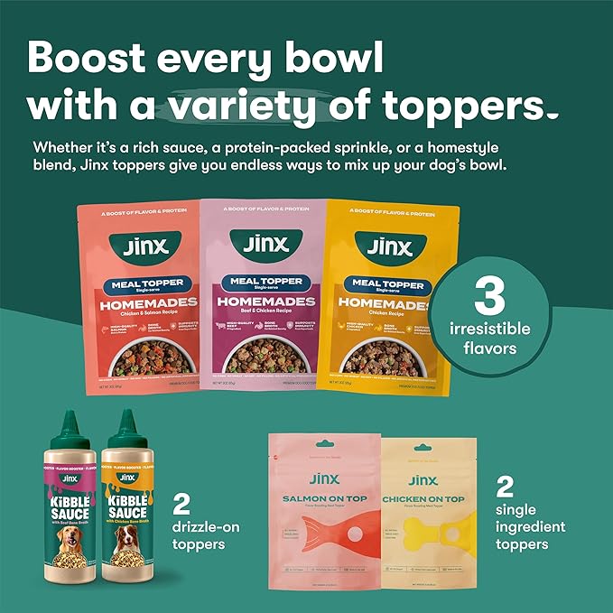 Jinx Chicken Dog Wet Food, Meal or Mix in Dog Toppers for Dry Food, Made with Real Chicken, Bone Broth & Brown Rice, No Fillers, Puppy, Adult, Senior, 3oz, 8 Pack