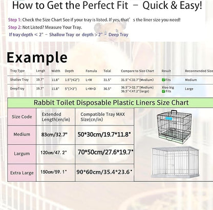 100 Pcs Disposable Cage Liners 27.6' X 19.7'' - Clear, Plastic Toilet Film for Bunny, Hamster, Totoro, Hedgehog, Guinea Pig & Small Animal Habitats