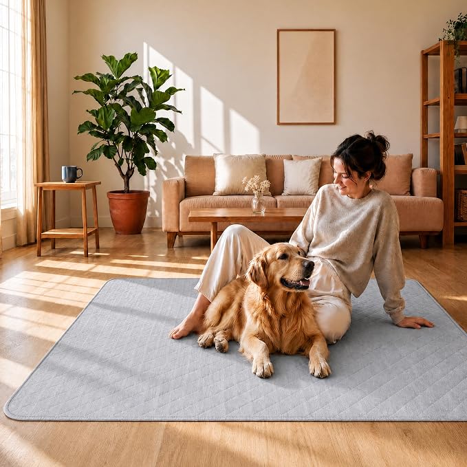 CoolShields Washable Pee Pads for Dogs, 36'' x 36'', Grey, 4 Pack | Ultra-Absorbent Reusable Waterproof Puppy Pad for Crates, Playpens, Carpets, and Floors—Ideal for Dogs, Cats, and Small Pets