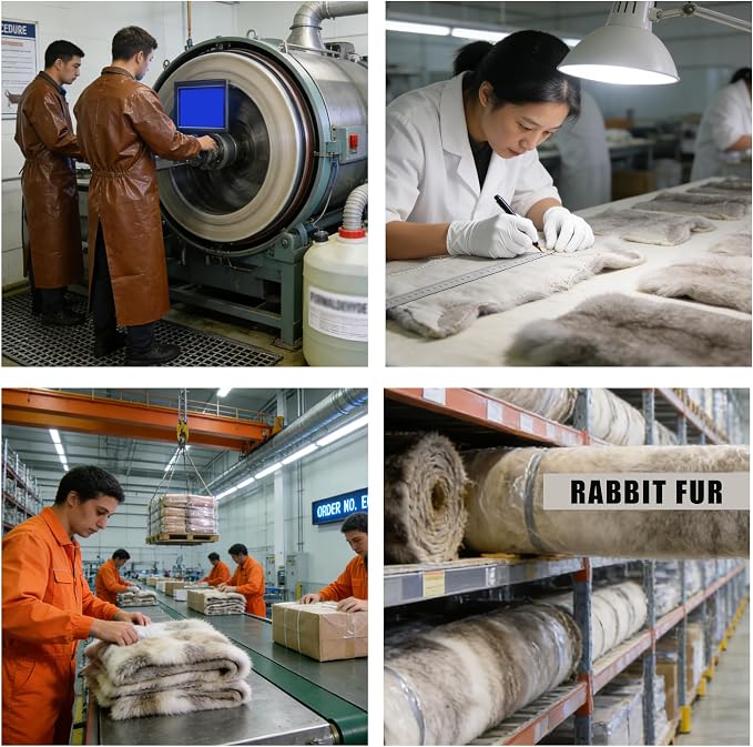 Craft Rabbit Fur Pelt Skin Genuine Tanned Animal Hide with Sewing Quality Leather 12" by 14" for Decoration DIY Crafts Cat Dog Toys Fur Fabric（8Pcs, White）