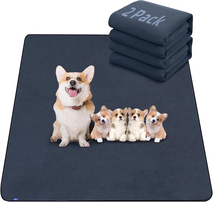 Sunsleek 36"x72" Washable Pee Pads for Dogs, 2 Pack Extra Large Puppy Pads | Reusable Waterproof Pet Training Mats, Super Absorbent, Non-Slip, for Whelping Pads & Incontinence for Playpen, Crate, Floor